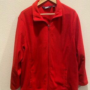 Lands' End Vibrant Red Fleece Jacket women's 2X